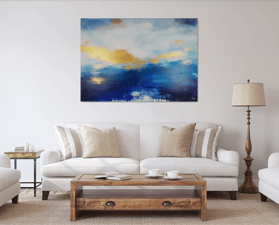 FLOATING GOLD #5 - Large abstract Seascape