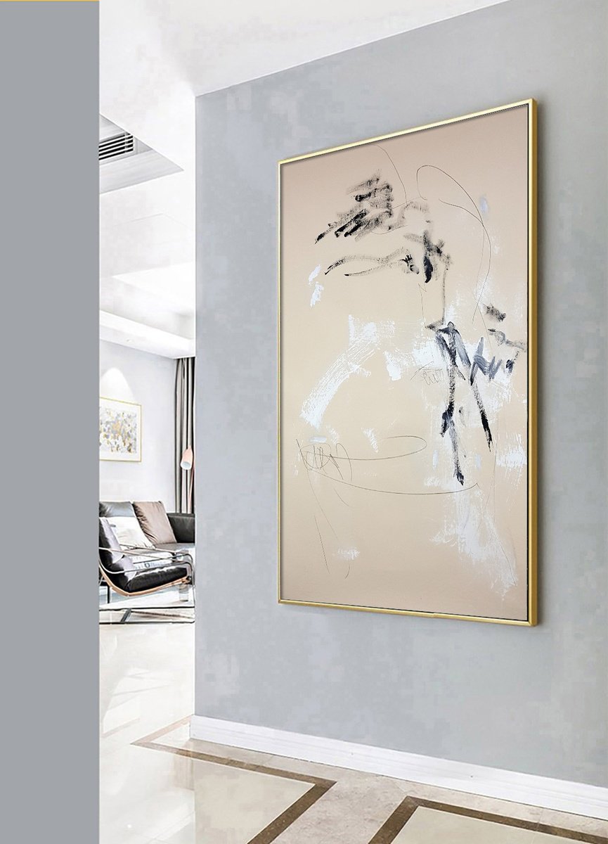 Abstract Oil Painting By Hugh Abernethy, 36 X 60, Cewcoon., Original Artwork