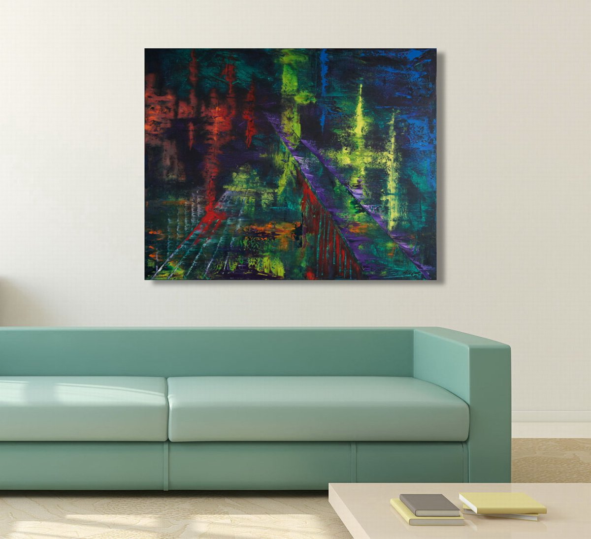Bridged Nightlife (100 x 80 cm) XL oil (40 x 32 inches) by Ansgar Dressler