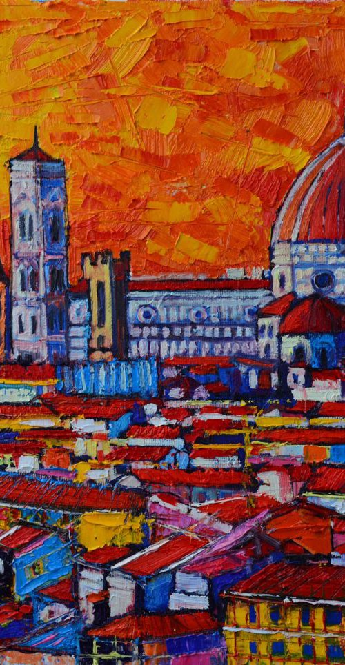 ABSTRACT SUNSET OVER DUOMO IN FLORENCE ITALY by ANA MARIA EDULESCU