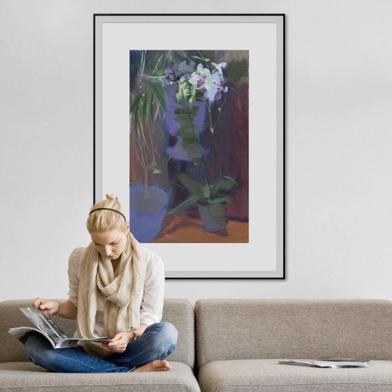 Floral painting " Orchids " (86sl14)