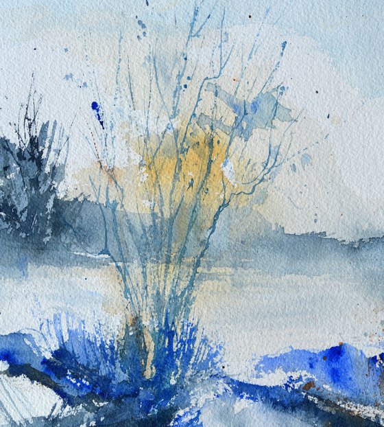 silence of winter watercolor