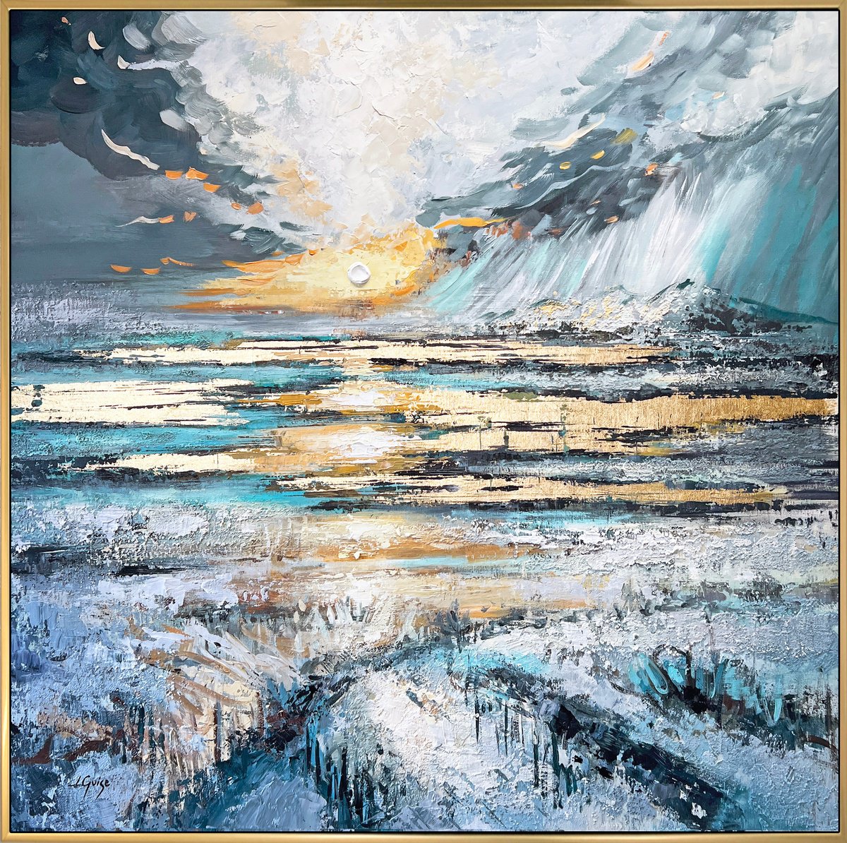  Golden Current By Lana Guise, 37 X 37, Artwork For Sale On Artfinder