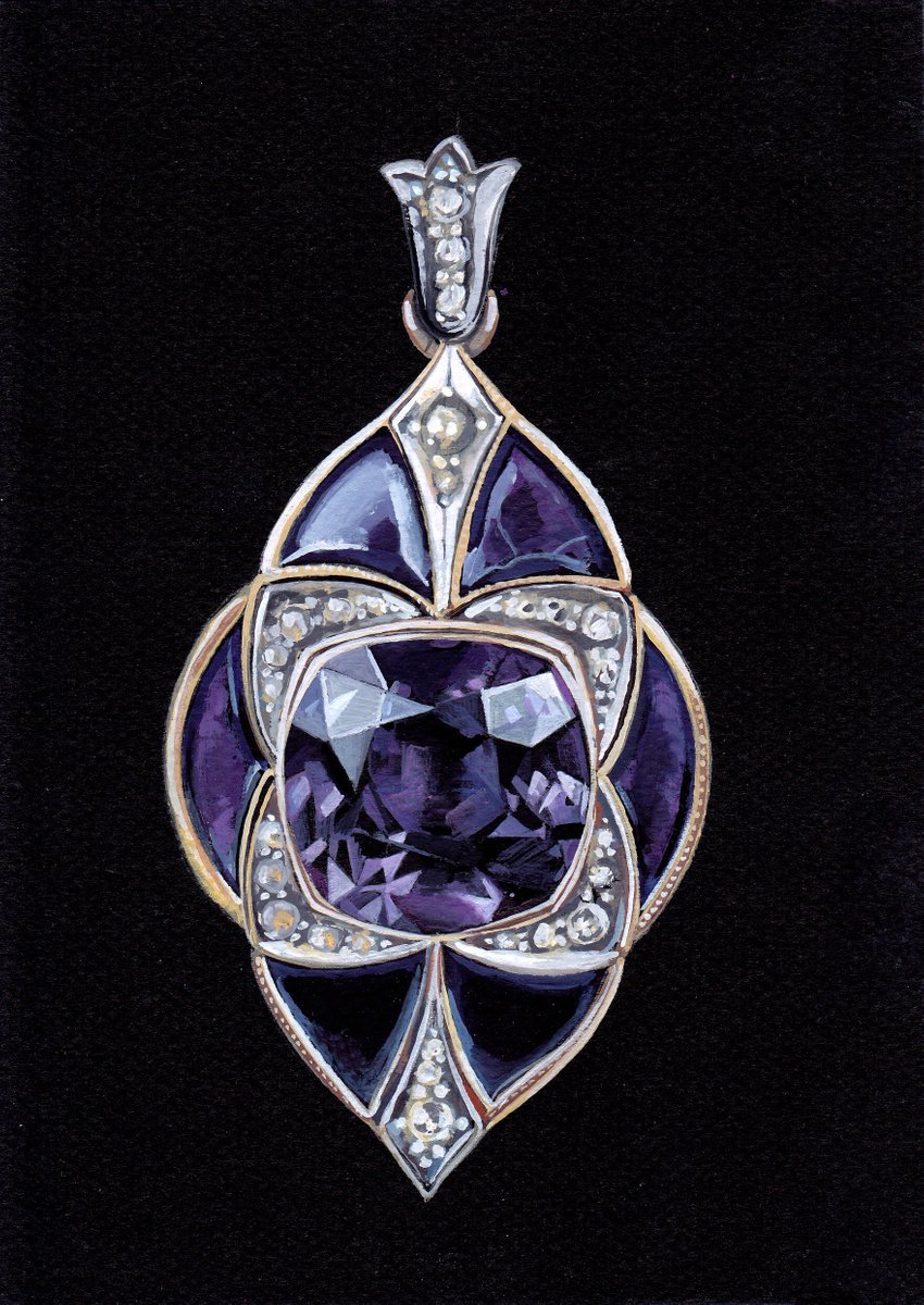 Photorealistic Still Life Painting By Anastasia Terskih, 6 X 8, Amethyst Broosh, Original Artwork