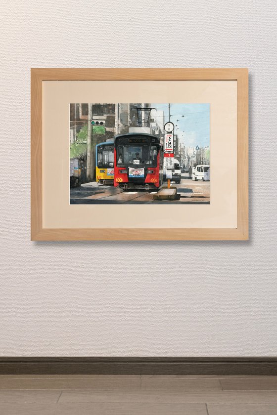 Two Trams at the Station