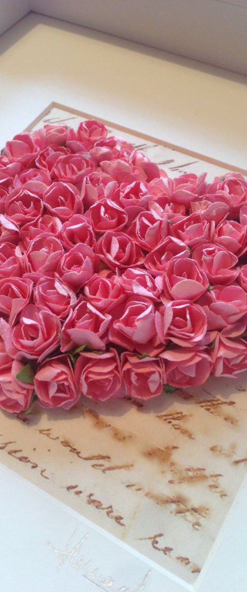 Old letter of Love, 2016 Heart of Roses (PINK) by Hernan Reinoso