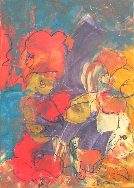 abstract flowers oil on canvas