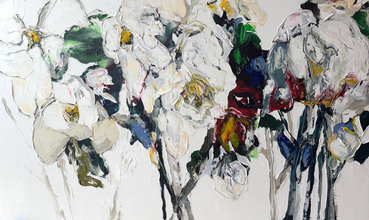 Impressionistic Landscape Acrylic Painting By Tetiana Hutsul, 61 X 37", Guilty Of Beauty. Xl Landscape, Original Artwork