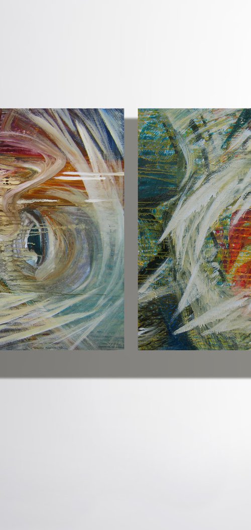 "Touchpoint" diptych by Marya Matienko