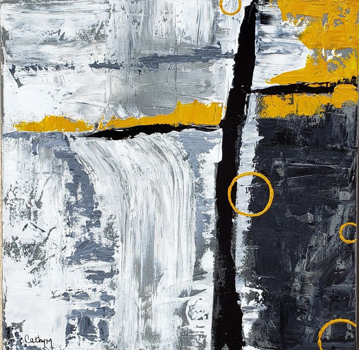 Abstract Acrylic Painting By Cathy Maiorano, 20 X 20, Water Of Life, Original Artwork