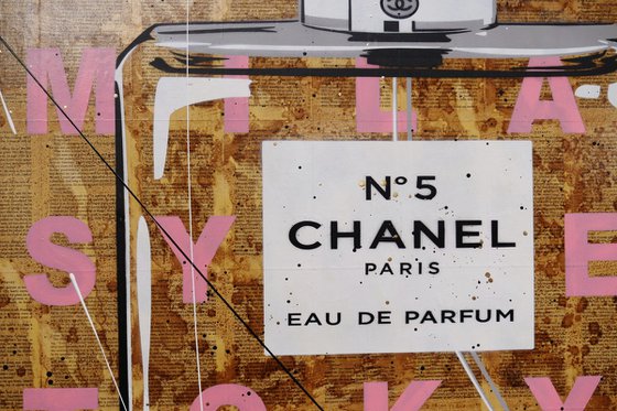 Chanel Pink 120cm x 100cm Chanel Book Page Urban Pop Art