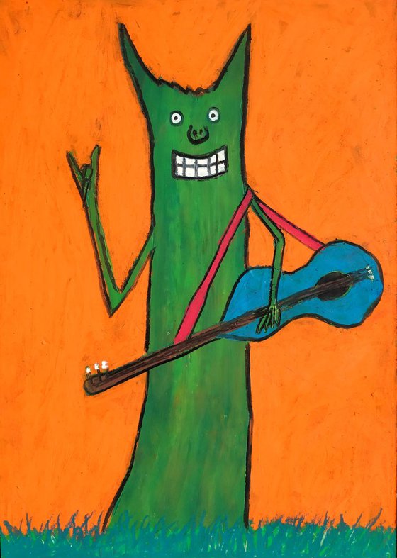 Wood-goblin with guitar