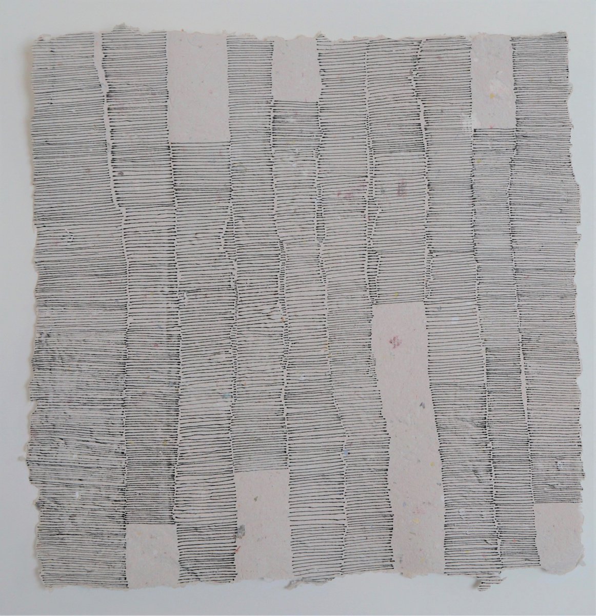 Geometric Abstract Ink Drawing By Anna Jannack, 12 X 12, Precarious Situation Iii, Original Artwork