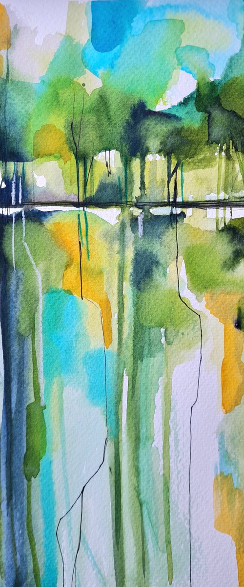 Green reflections 24x32cm by Simon Tünde
