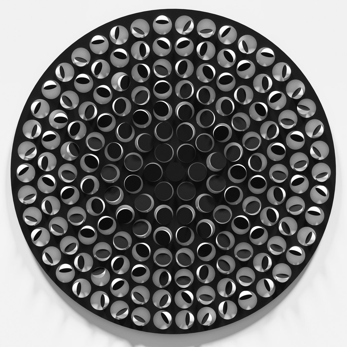 Geometric Abstract Wood Sculpture By Andrij Savchuk, 39 X 39, Lunar Mosaic, Original Artwork