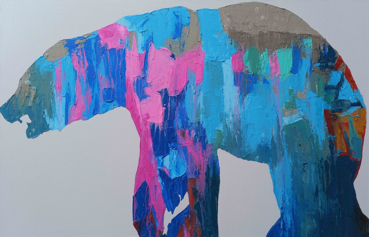 Impressionistic Animal Acrylic Painting By Abhishek Kumar, 54 X 36, You Can