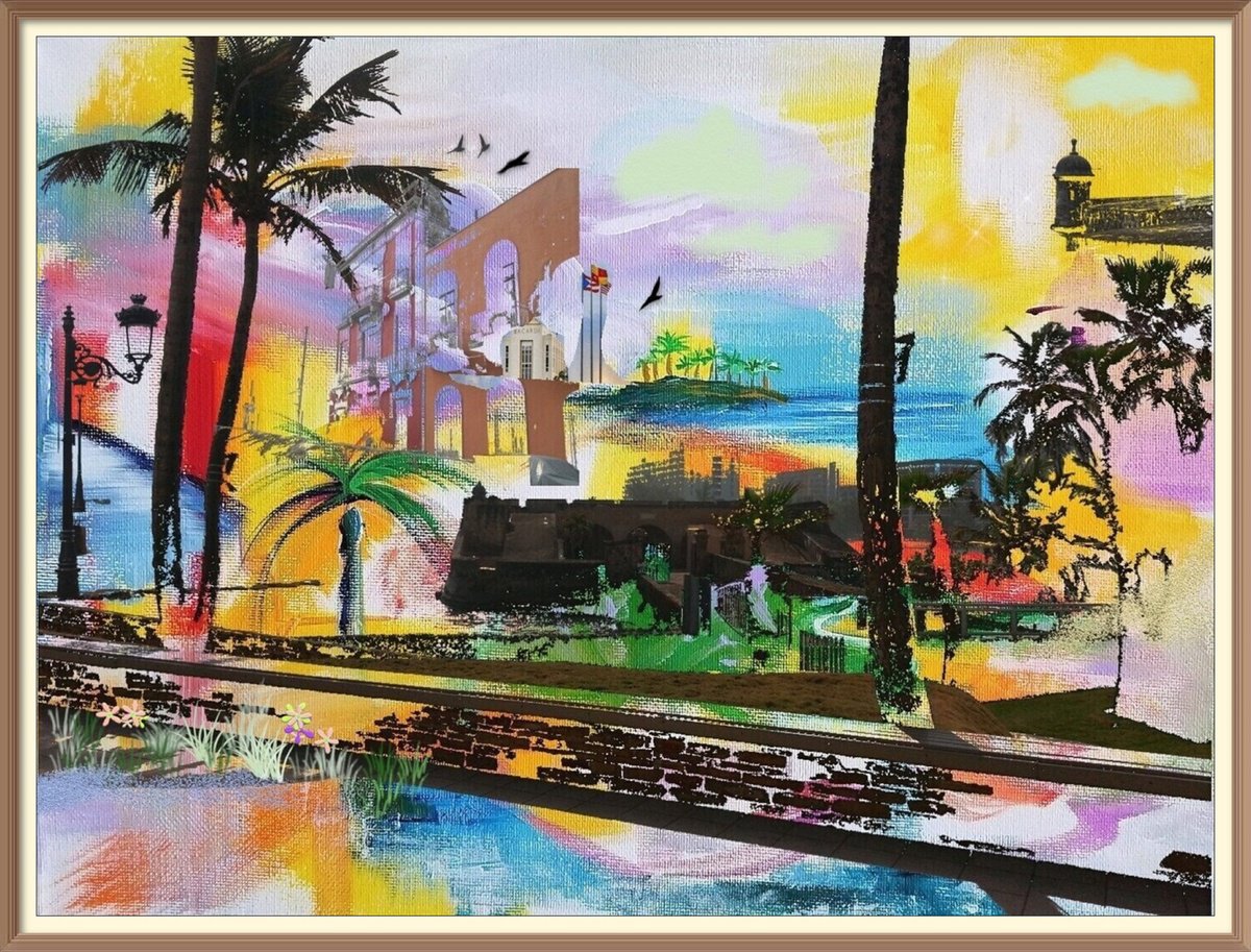  Puerto Rico, Old San Juan Collage By Galina Victoria, 32 X 24, Artwork For Sale On Artfinder