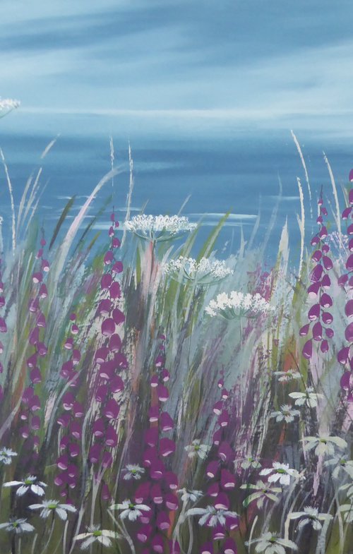 Foxgloves, Cornwall by Elaine Allender