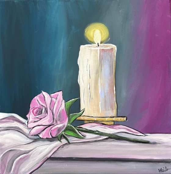 Candle With Rose