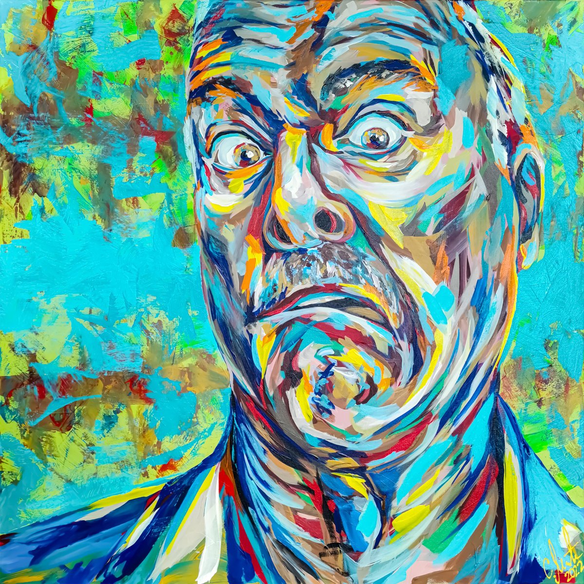 Urban And Pop Acrylic Painting , Wtf By Carographic By Carolyn Mielke, 39 X 39, Artwork For Sale On Artfinder