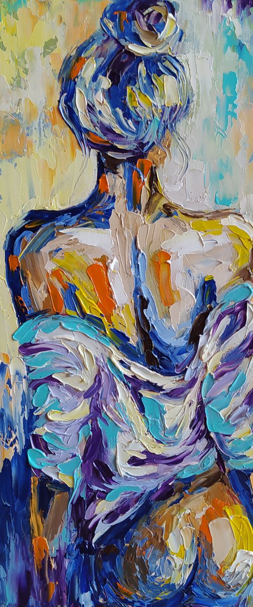 Morning time -  nude, erotic, body, woman, woman body, oil painting, a gift for him, gift for man, nu by Anastasia Kozorez