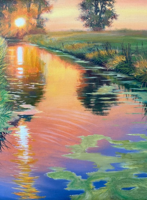 Golden River Sunset