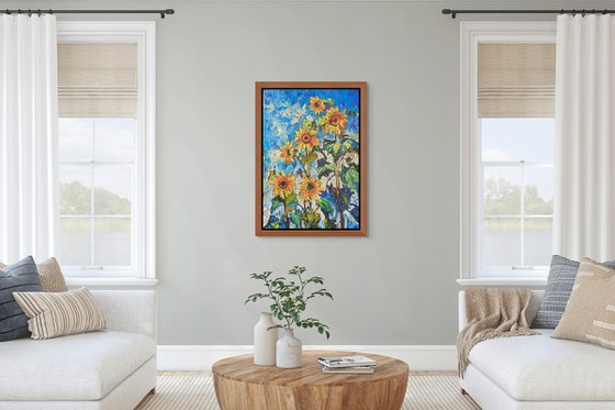 Sunflowers Under the Sky