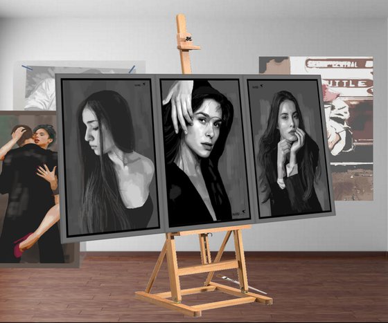 VASSAR GIRLS triptych   87"x41"