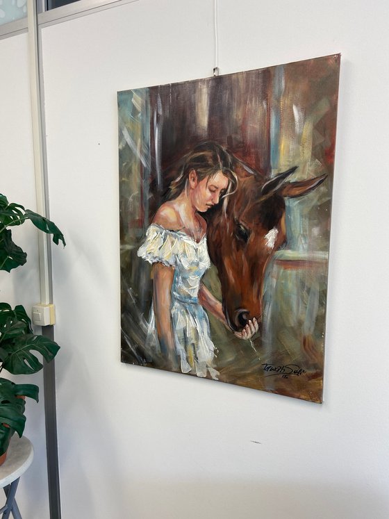 Girl with her horse