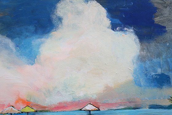 Сhecker. Mushrooms. Beach