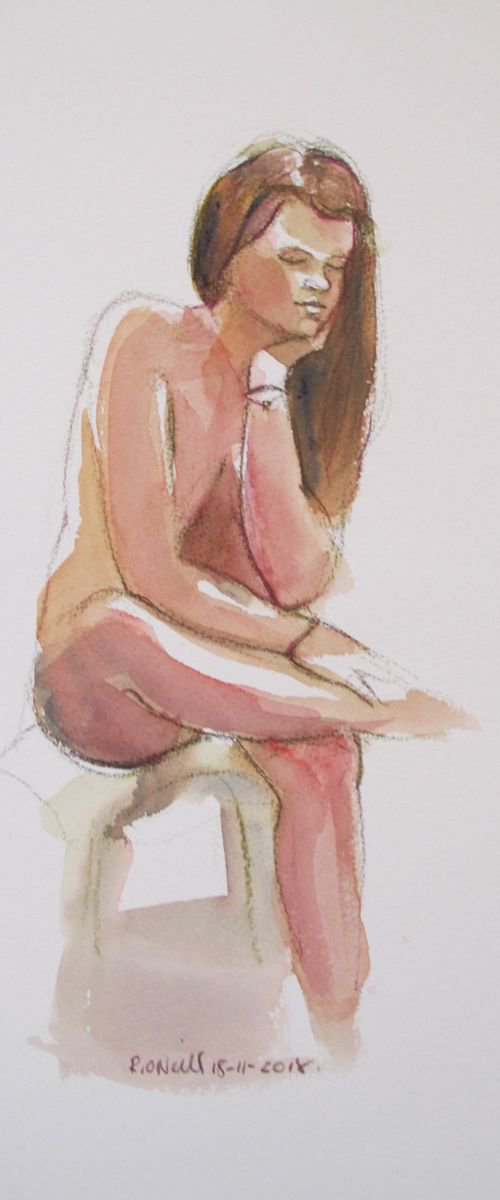 Seated female nude by Rory O’Neill