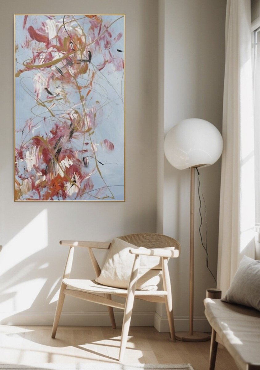 Abstract Acrylic Painting By Gabriela Azar Schreiner, 55 X 33, Theory, Original Artwork