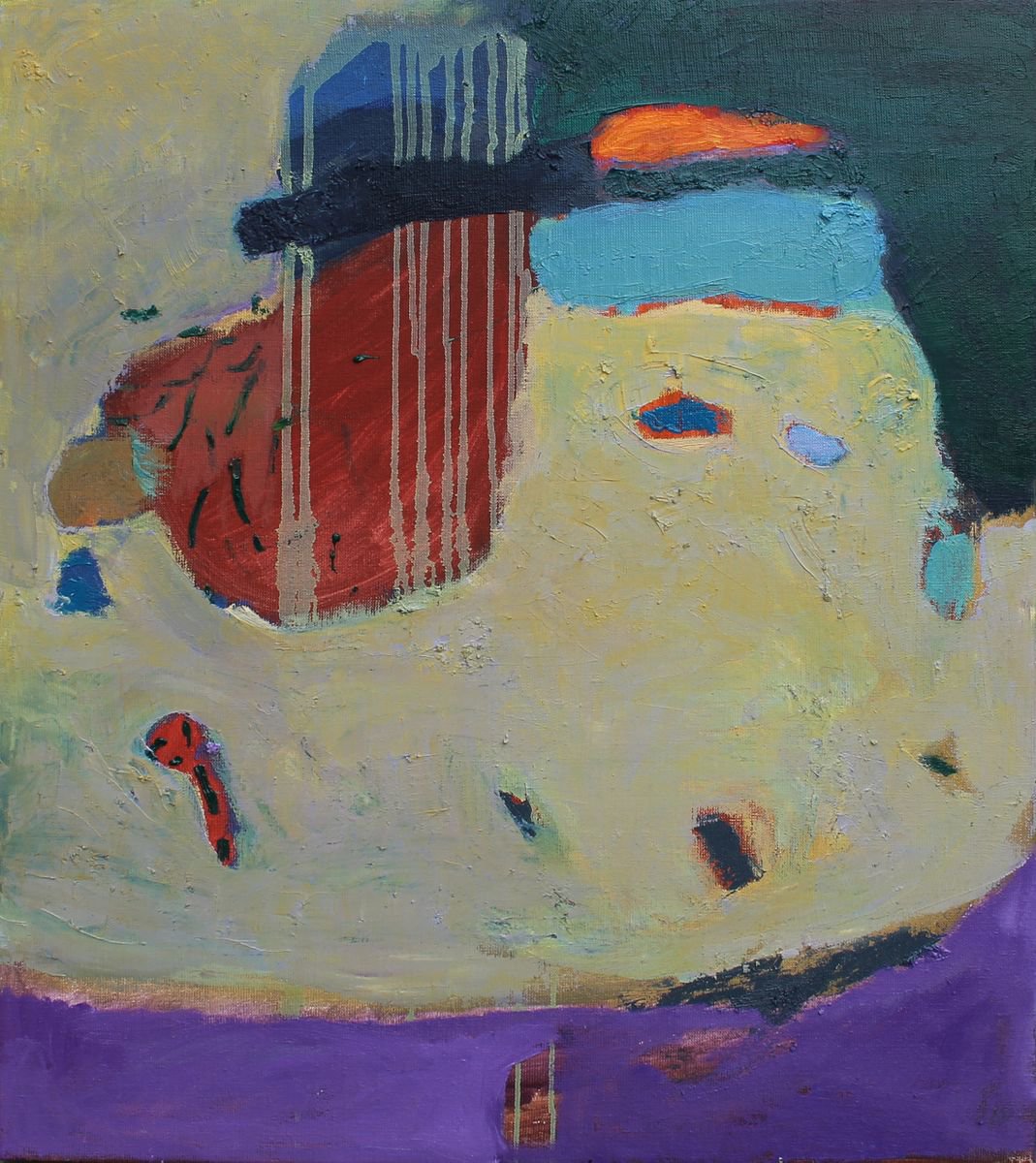 Abstract Oil Painting By Sergiy Dekalyuk, 24 X 28", The Green Bridge, Original Artwork