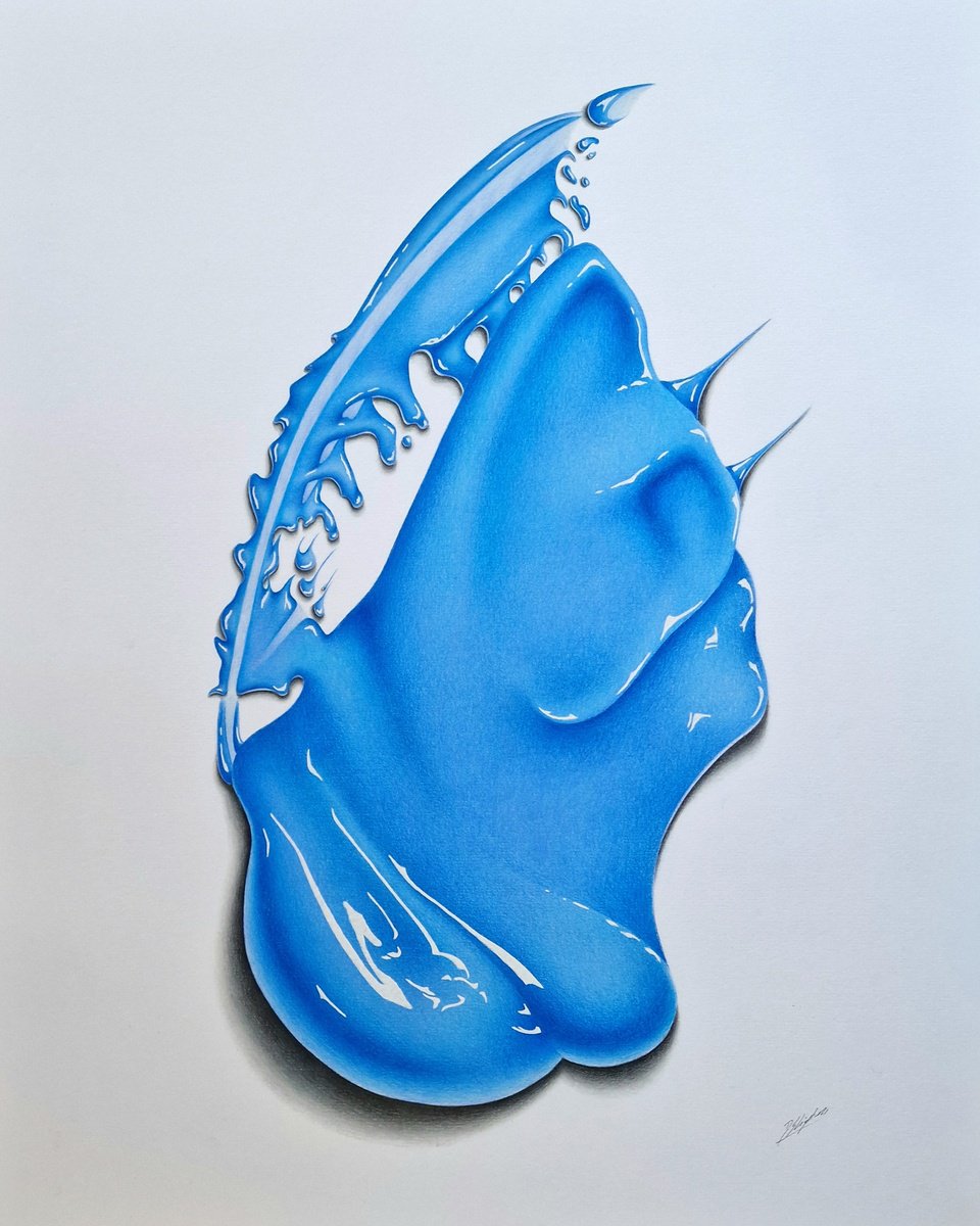 Phthalo Blue Drawing Of Paint by Daniel Shipton