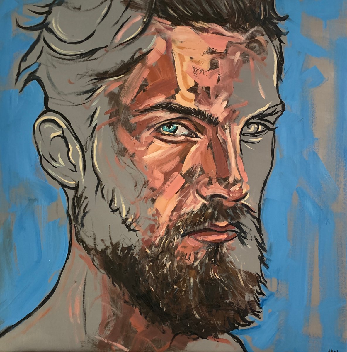 Bearded man portrait by Emmanouil Nanouris