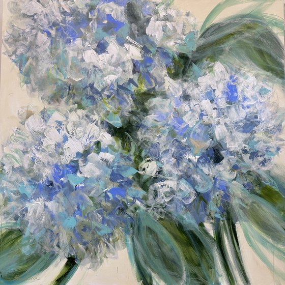 Muted blue hydrangeas