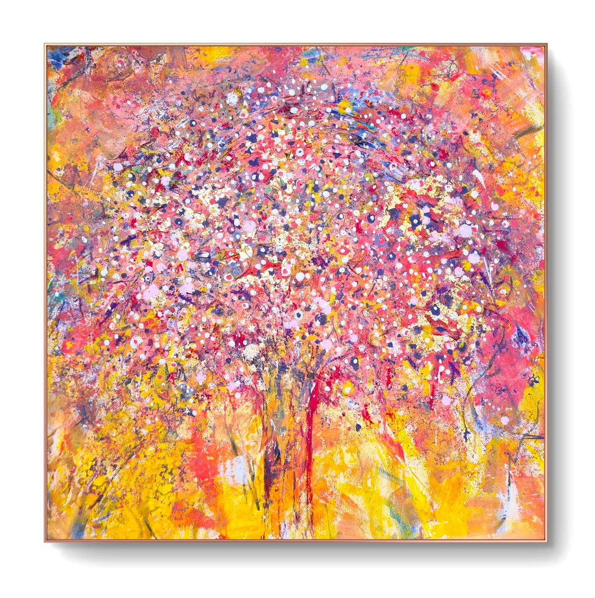 Abstract Painting By Marian Gorin, 20 X 20", Ascetic Eves Iii, Original Artwork