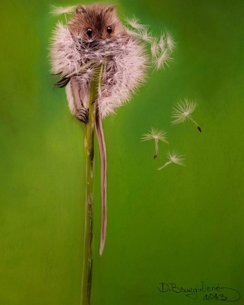 ,, Mouse'' realism pastel on pastelmat by Deimante Bruzguliene