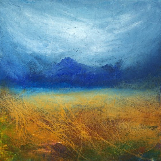 Autumn gold Scottish landscape painting