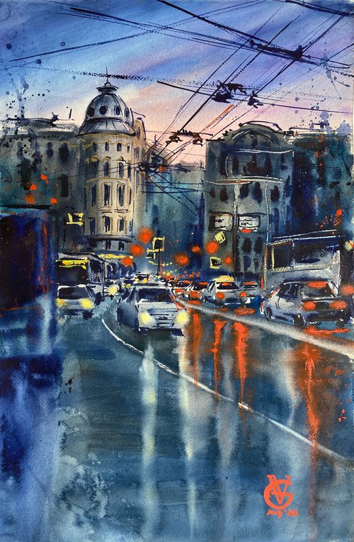 City After The Rain 2 by Valeria Golovenkina
