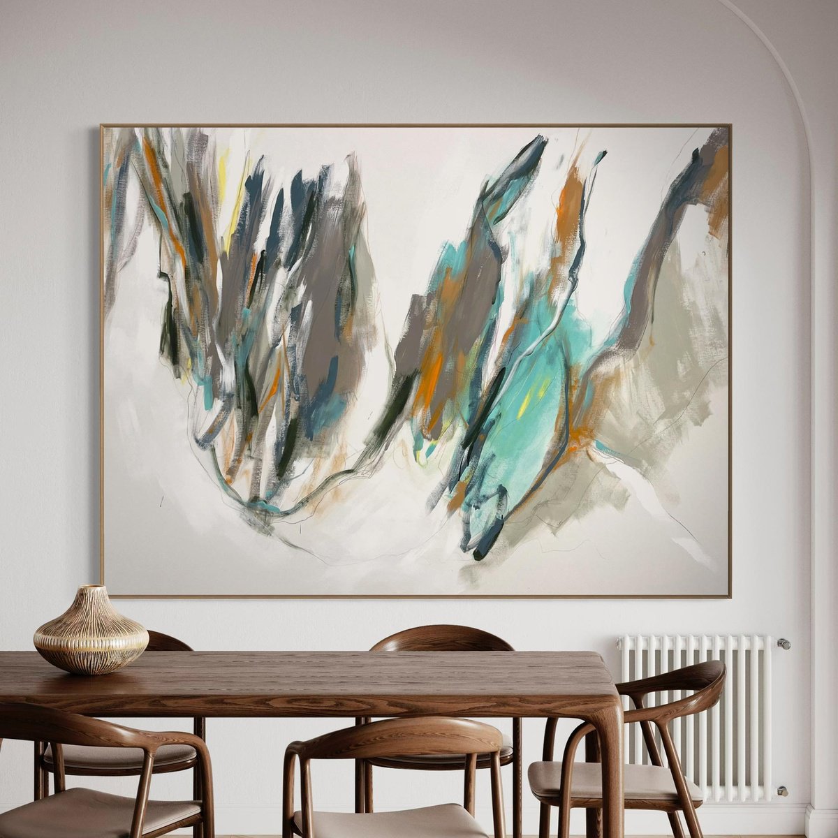 Expressive Abstract Acrylic Painting By Cheryl Harrison, 63 X 47, Slipstream, Original Artwork