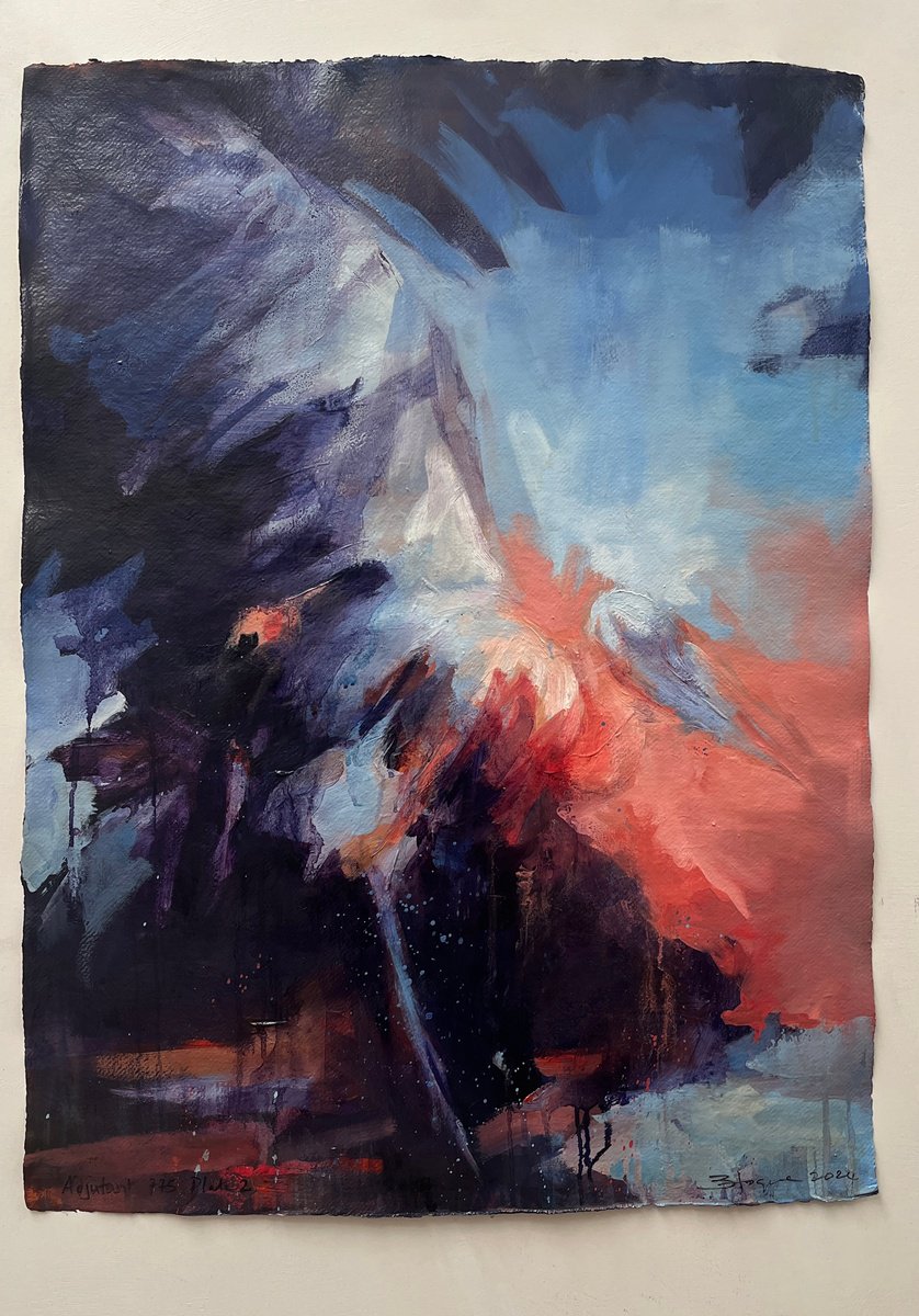 Expressive Animal Oil Painting By Zil Hoque, 22 X 30", Adjutant 775 Plate 2, Original Artwork