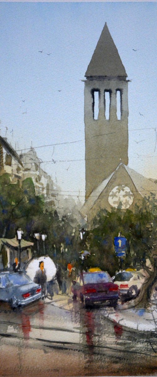 Bitef Teatar Beograd 17x36 cm 2016 by Nenad Kojić watercolorist