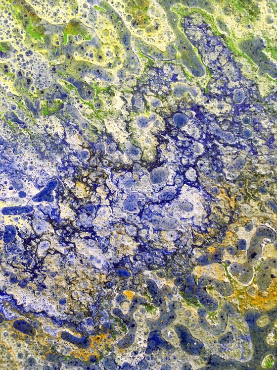 "Oil Spill" - FREE SHIPPING to the USA - Original Abstract PMS Acrylic Painting - 20 x 16 inches