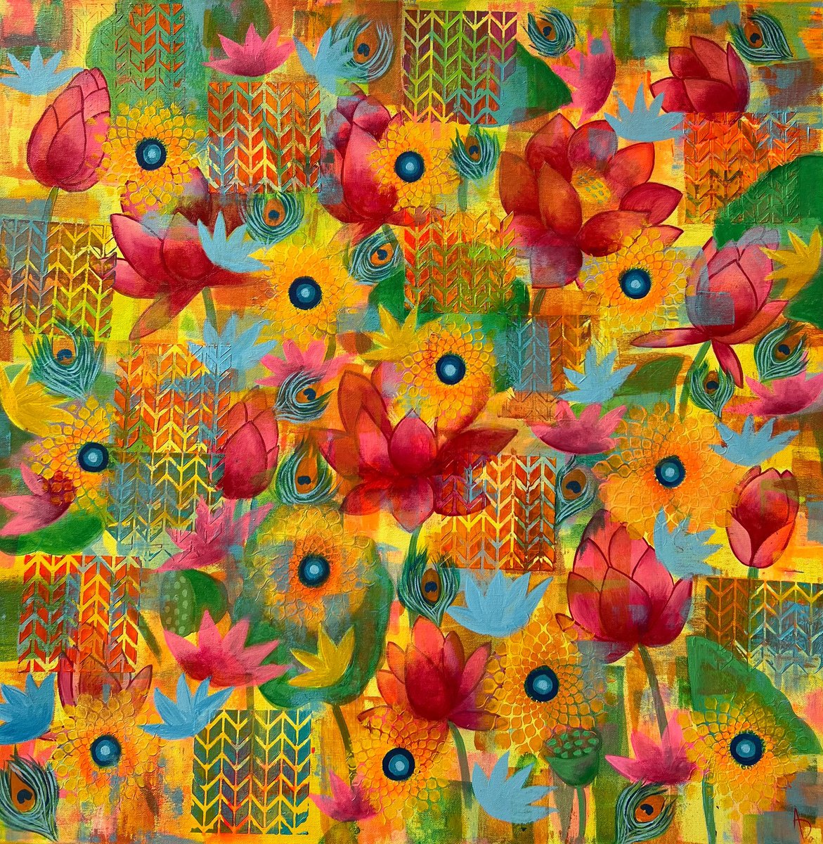 Indian Summer By Amita Dand, 30 X 30, Artwork For Sale On Artfinder