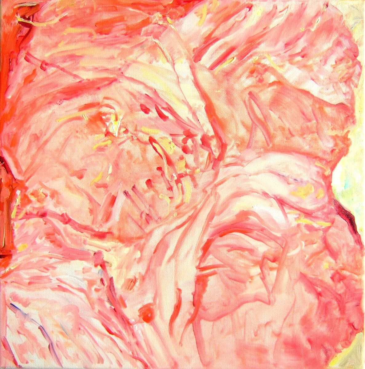 Organic Botanical Oil Painting By Sebastian Rudko, 16 X 16", Interior, Original Artwork