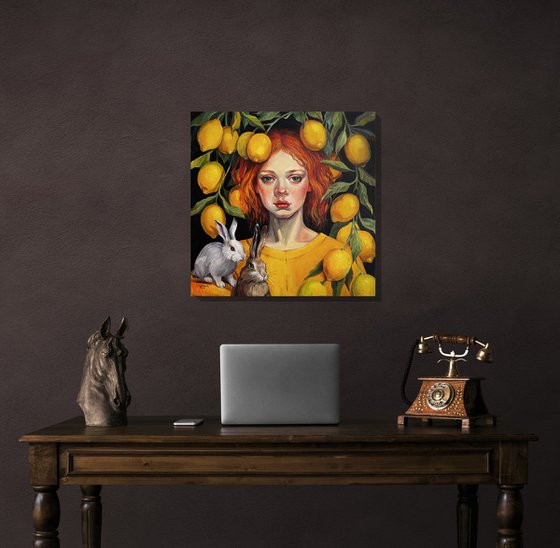 Girl with lemons