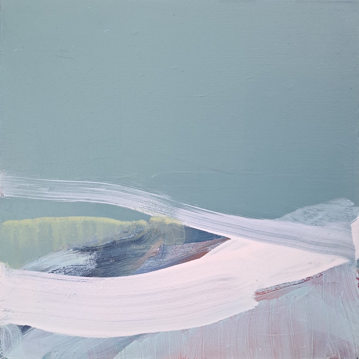 Expressive Abstract Oil Painting By Claire Chandler, 16 X 16, New Dawn, Original Artwork