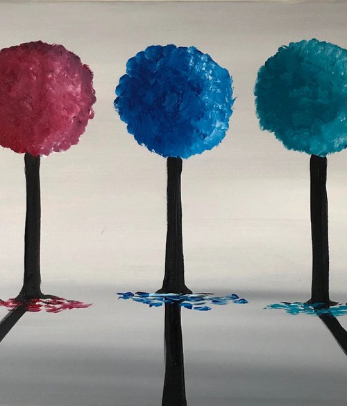 Colourful Bright Round Trees by Aisha Haider