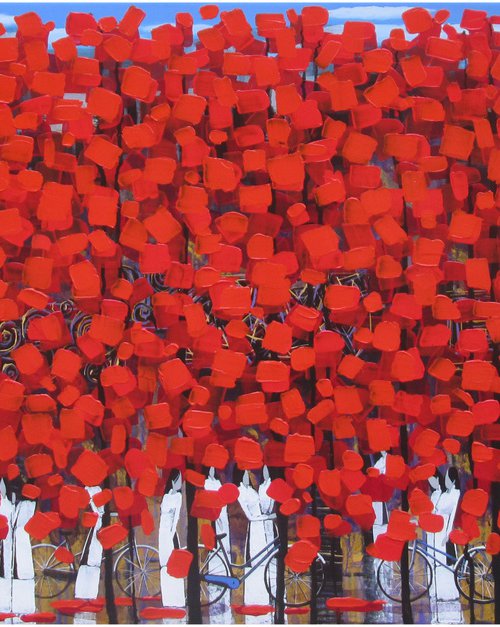 Rows of red trees #8 by Xuan Khanh Nguyen